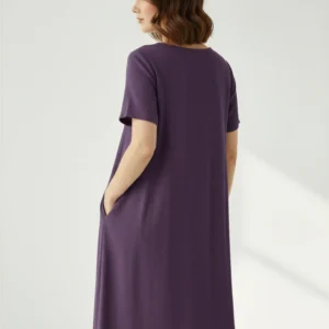 Roselle Doğal Dokulu Günlük Elbise – Hafif, Rahat ve Şık Yazlık Kadın Elbise – Terzibotantik Doğal Tasarım