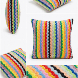 Alternative view of Renkli Dalga Dokulu Dekoratif Kırlent