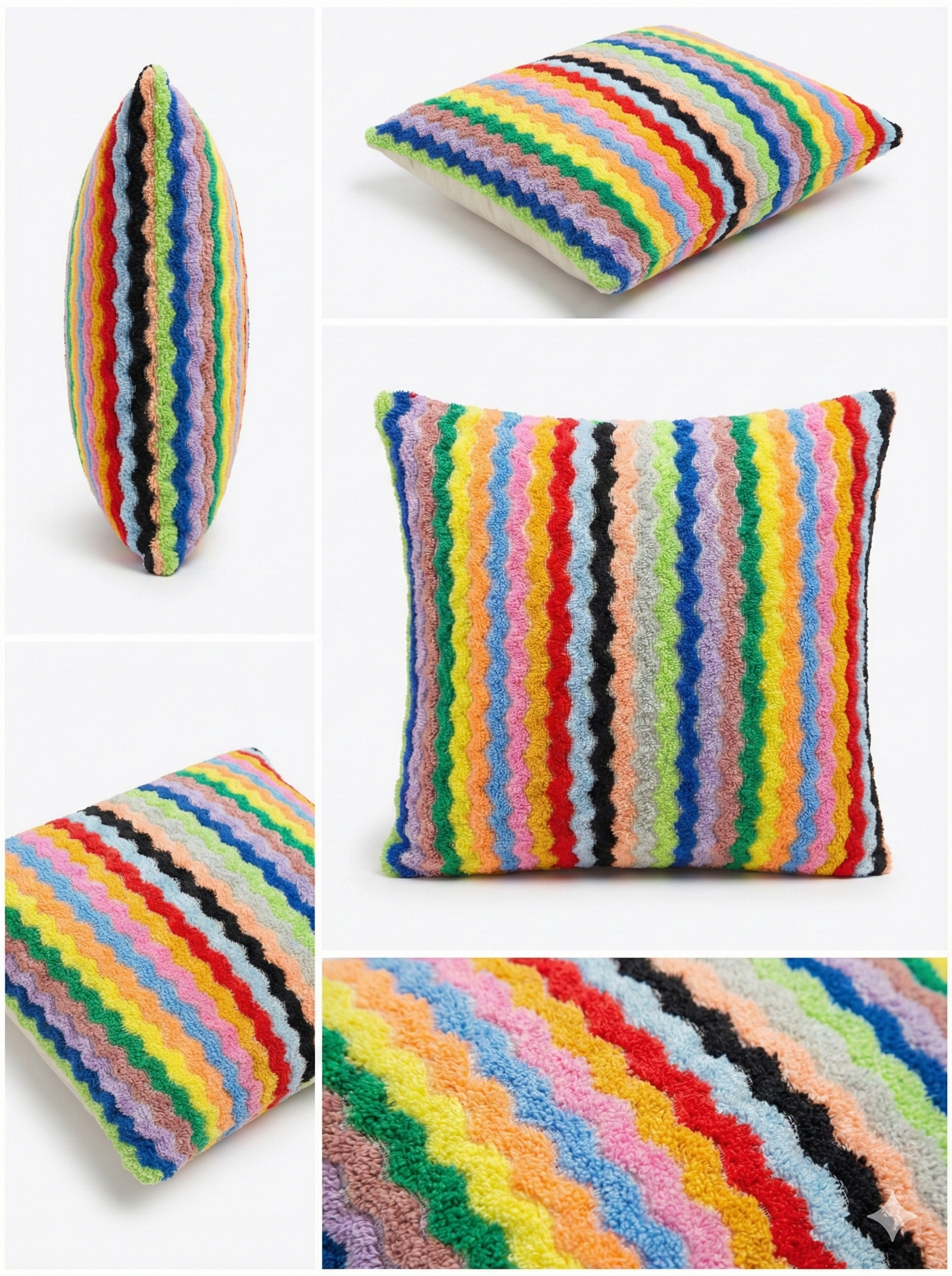 Renkli Dalga Dokulu Dekoratif Kırlent – Terzibotantik Renkli Dalga Dokulu Dekoratif Kırlent - Görsel 2