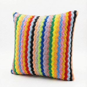 Renkli Dalga Dokulu Dekoratif Kırlent