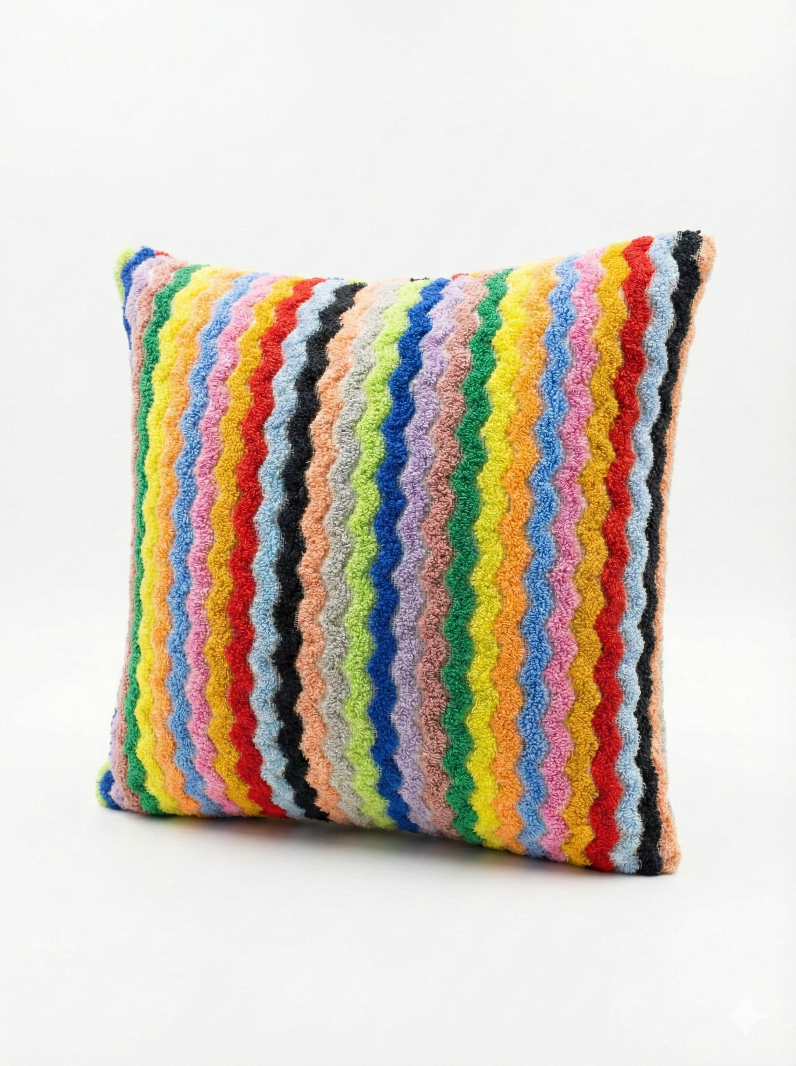 Renkli Dalga Dokulu Dekoratif Kırlent