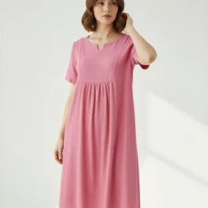 Roselle Doğal Dokulu Günlük Elbise – Hafif, Rahat ve Şık Yazlık Kadın Elbise