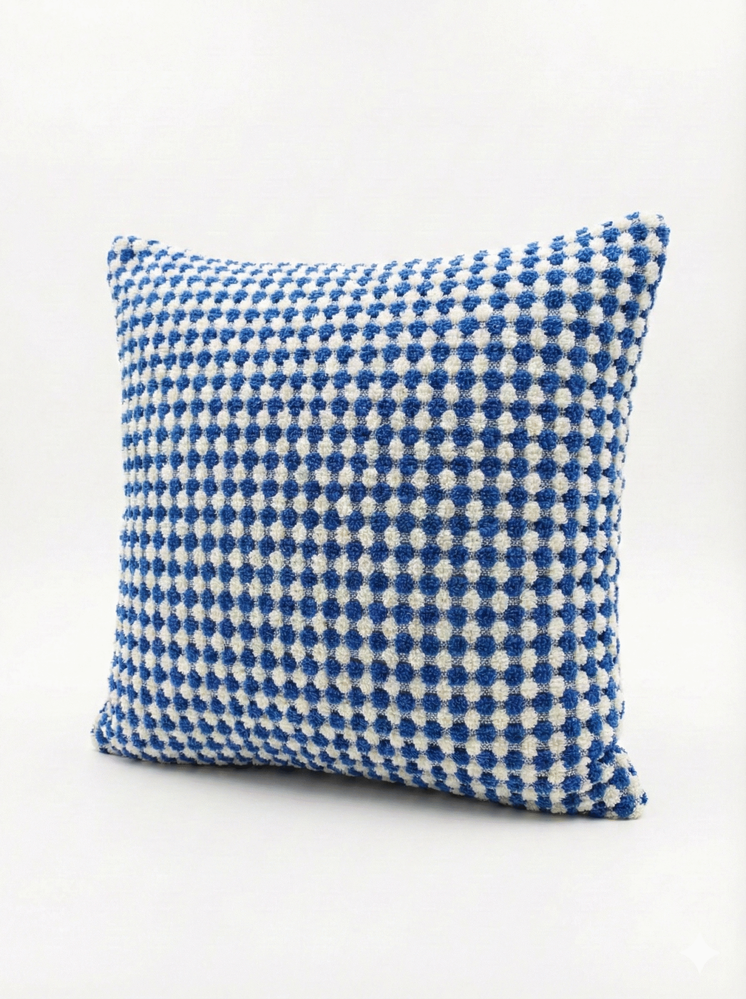 Mavi Noktalı Dokulu Kırlent