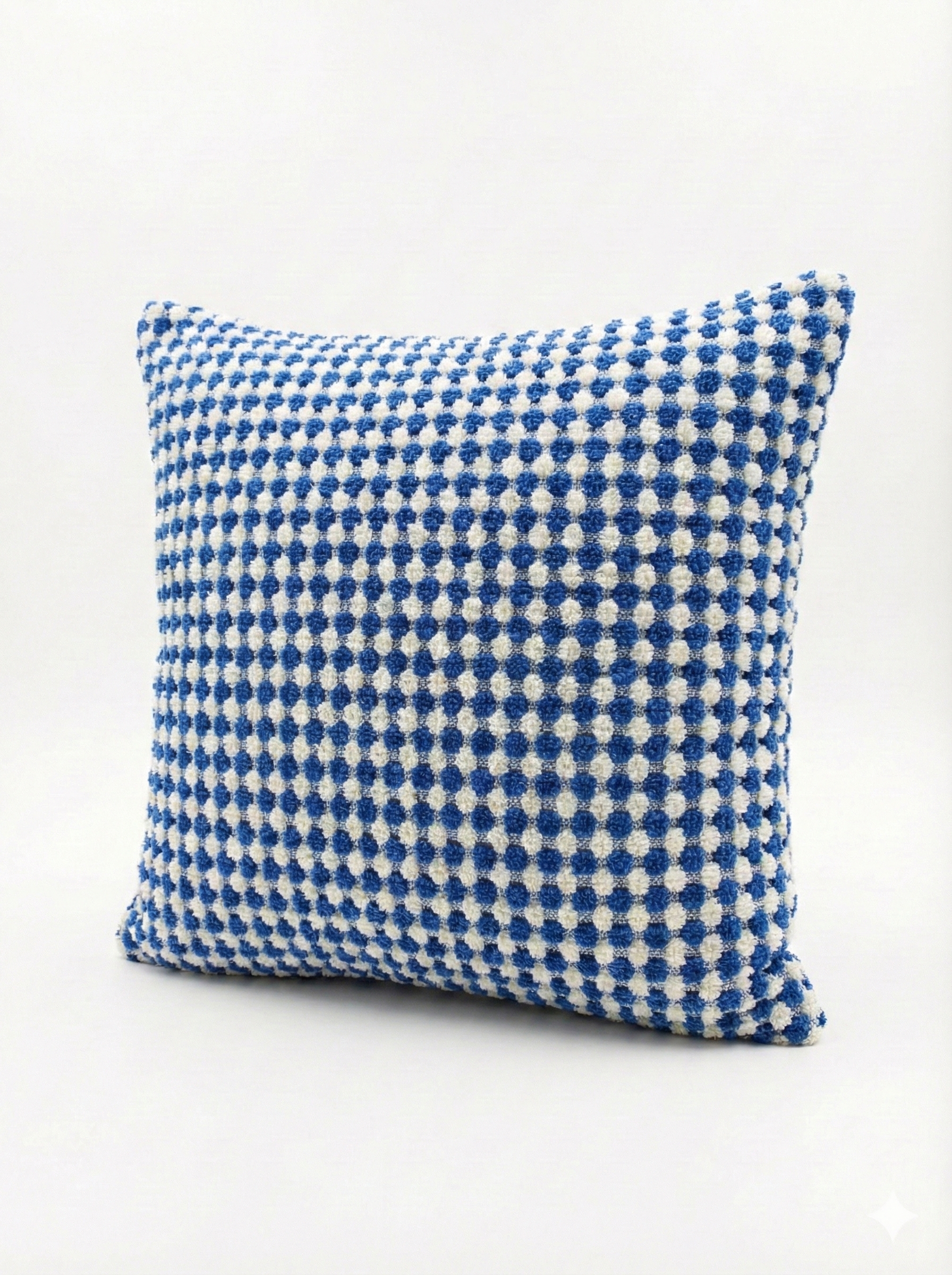 Mavi Noktalı Dokulu Kırlent – Terzibotantik Mavi Noktalı Dokulu Kırlent